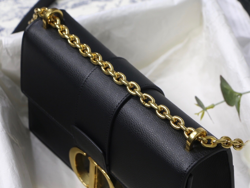 M9204 Dior 30 Montaigne 鏈條包 粒面牛皮革 黑色