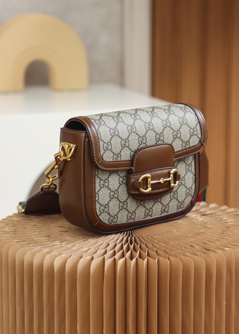 658574 Gucci 馬銜扣1955系列GG迷你手袋 Gucci馬鞍包 棕色