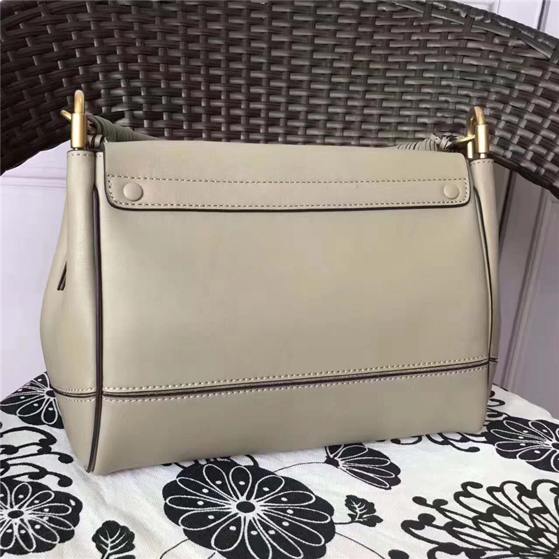 5655 Chloe 珂洛伊 Owen系列 金色鎖扣 進口牛皮 拼皮翻蓋包 米色