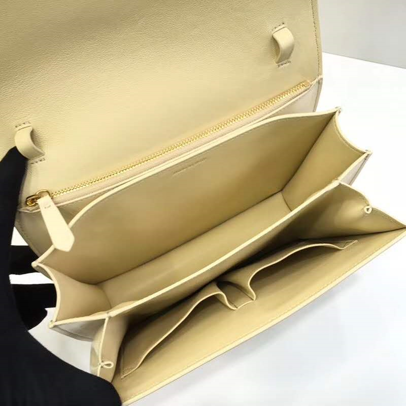 賽琳Celine box女包 賽琳豆腐包 Celine CLASSIC中號 單肩斜挎包 米白色