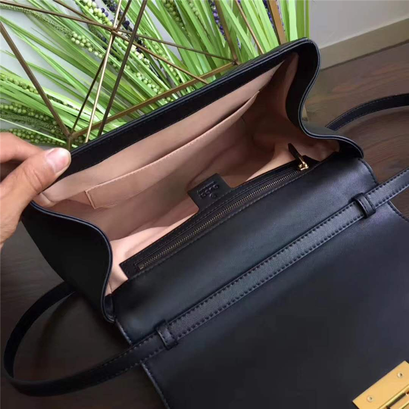 476531 GUCCI Queen Margaret 系列 絎縫皮革 手提包 純黑