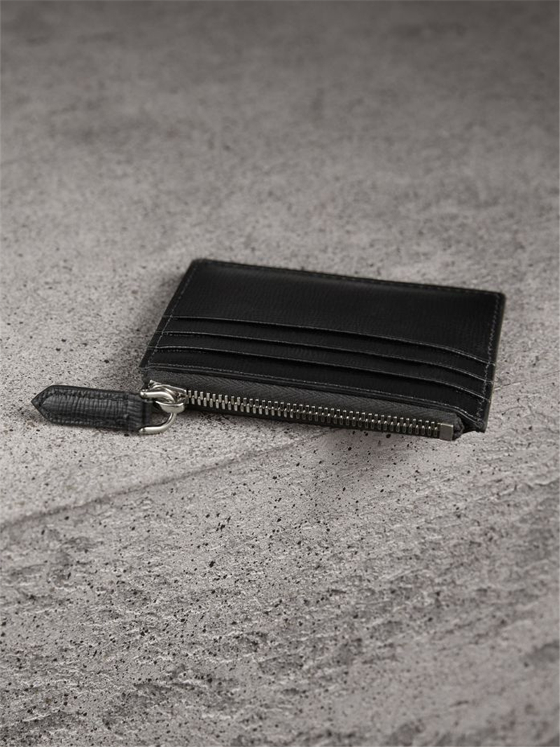40231421 Burberry 巴寶莉 London 皮革 拉鏈開合 卡片夾 黑色