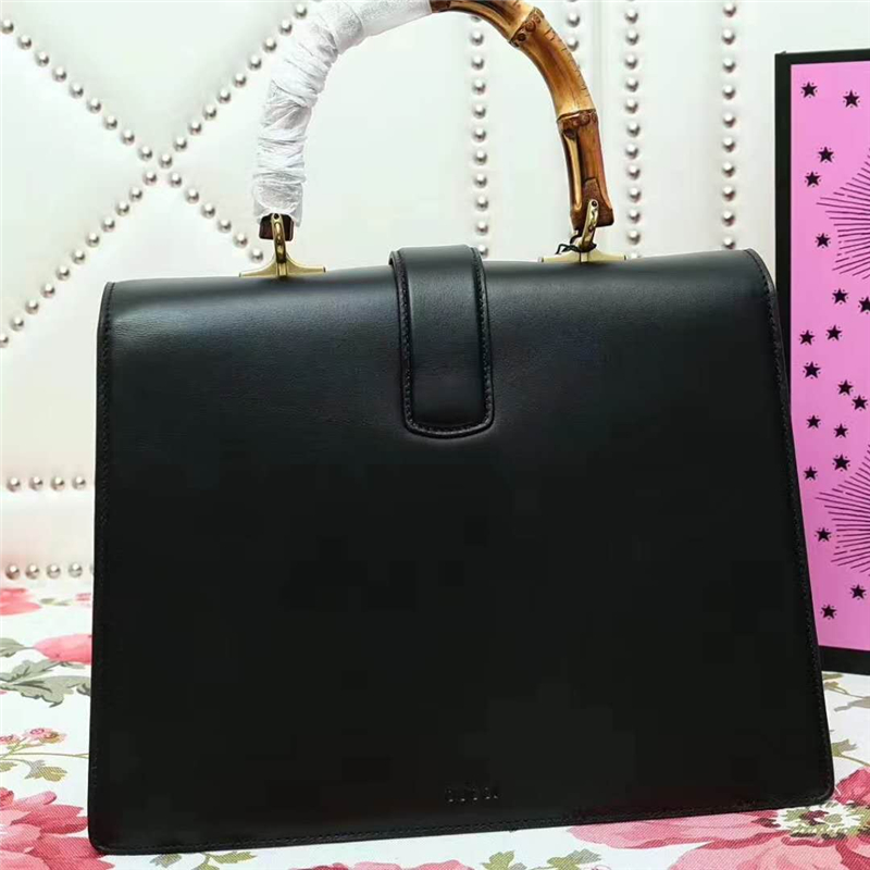 421999 Gucci Dionysus 系列 虎頭扣竹節(jié)提手 手提單肩包 黑色