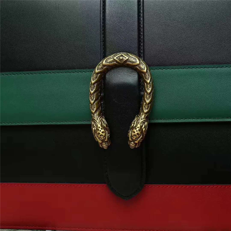421999 Gucci Dionysus 系列 虎頭扣竹節(jié)提手 手提單肩包 黑色