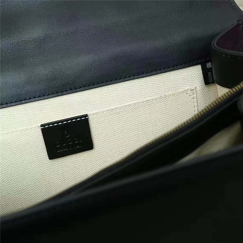 421999 Gucci Dionysus 系列 虎頭扣竹節(jié)提手 手提單肩包 黑色