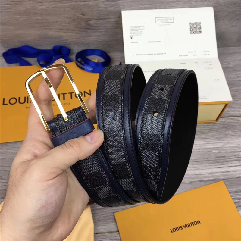 M0041 LOUIS VUITTON 專柜新品 LV皮帶 牛皮皮帶 金屬針扣