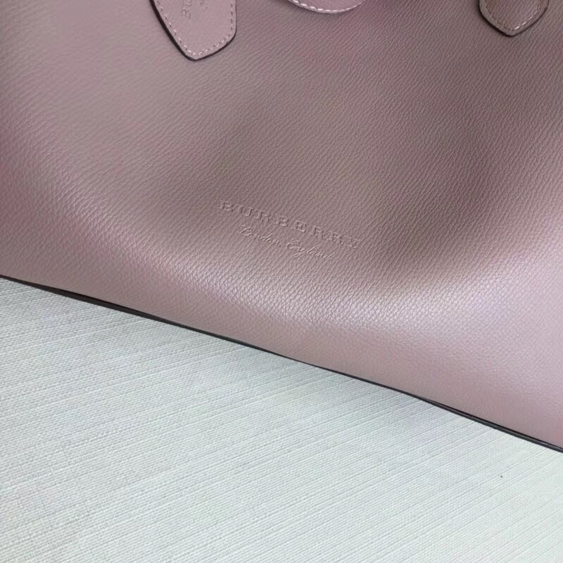 Burberry巴寶莉 Haymarket格紋 拼色雙面 購物袋 手提女包 淡紫