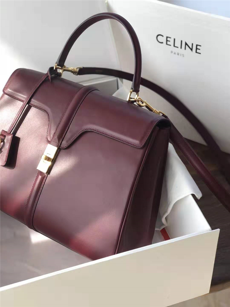 Celine包包 賽琳女負(fù) 19新款 金屬鎖扣 中號(hào)小牛皮包 Celine手提包女包