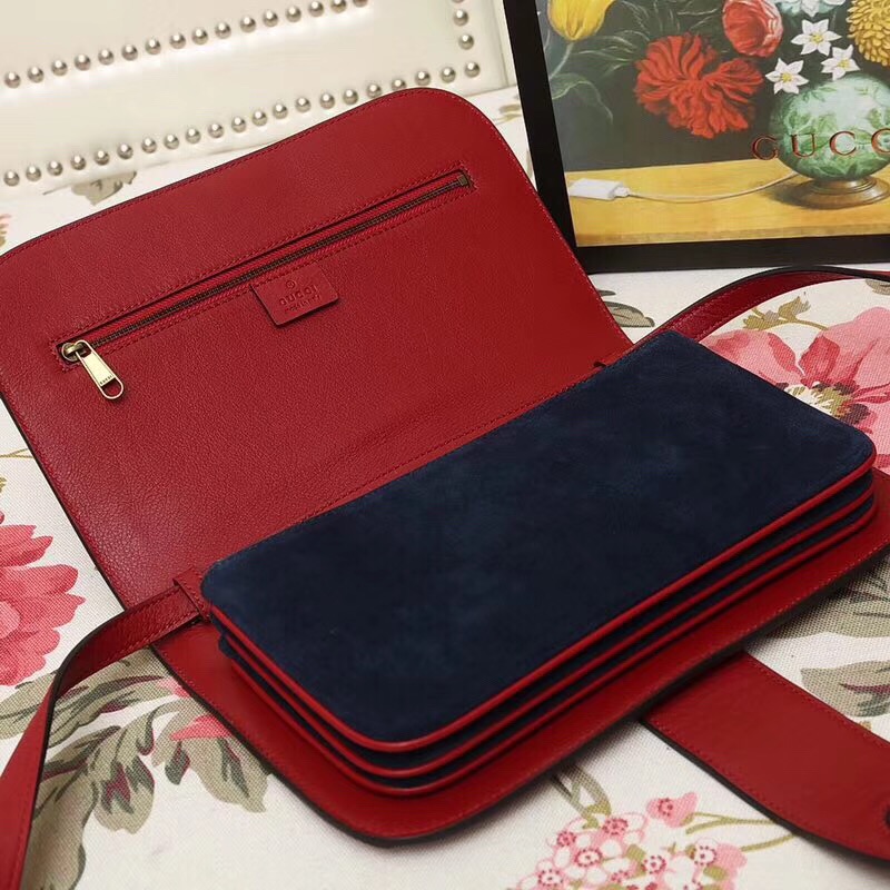 548304 Gucci Ophidia系列 磨砂皮古馳肩包 隔層風琴設計 Gucci手包 紅色