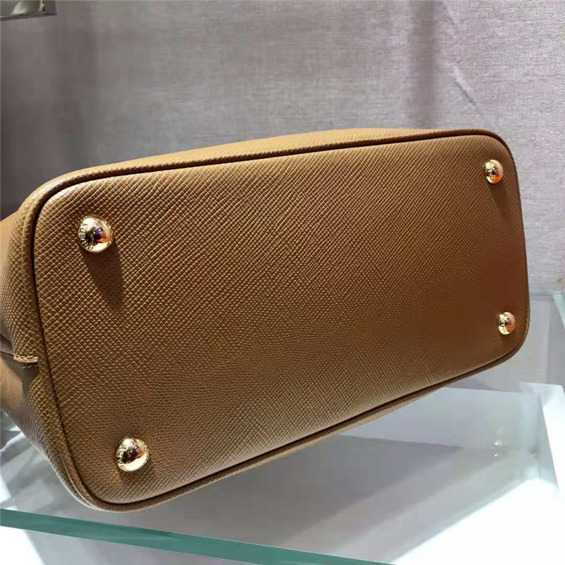 1BA211 Prada New Double手袋 普拉達包包 大號 Prada皮革手提包 黃色