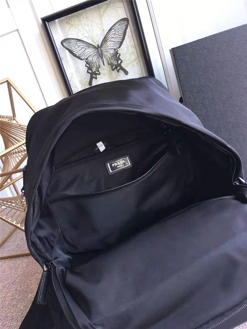 2VZ025 Prada男包 三角標 普拉達雙肩包 尼龍材質 Prada雙肩包 黑色