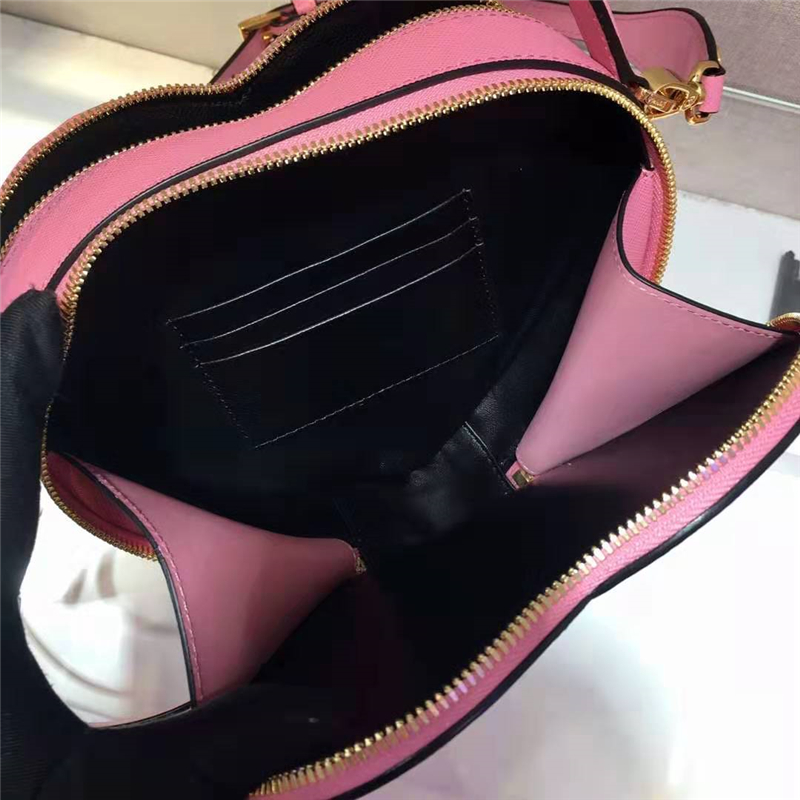 1BH144 Prada Odette女袋 普拉達愛心包 十字紋牛皮 Prada手提袋 粉色