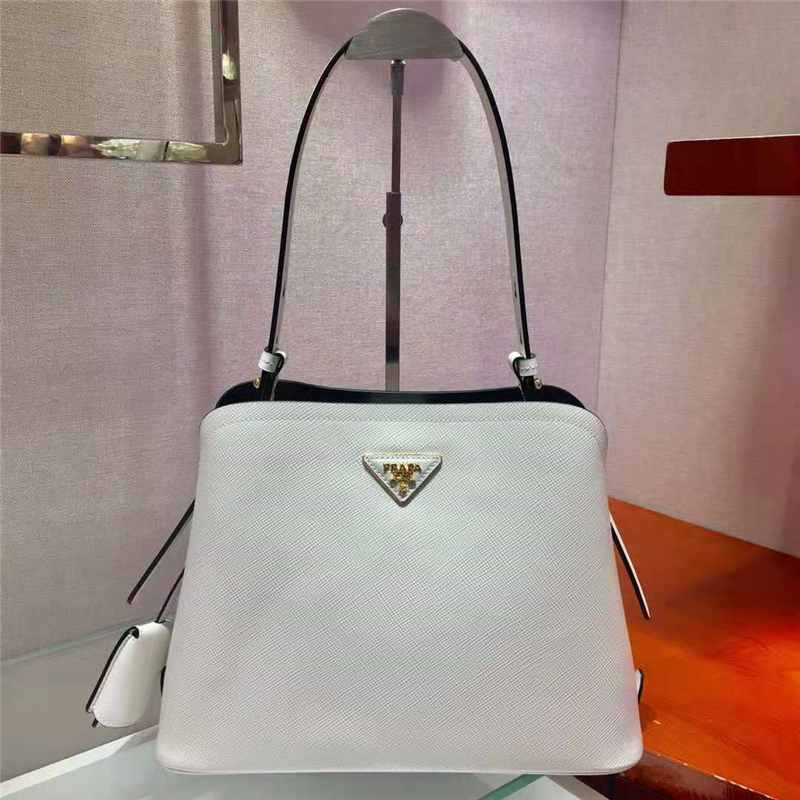 1BA251 Prada女包 Matinée 小號 牛皮 普拉達手提包 白色