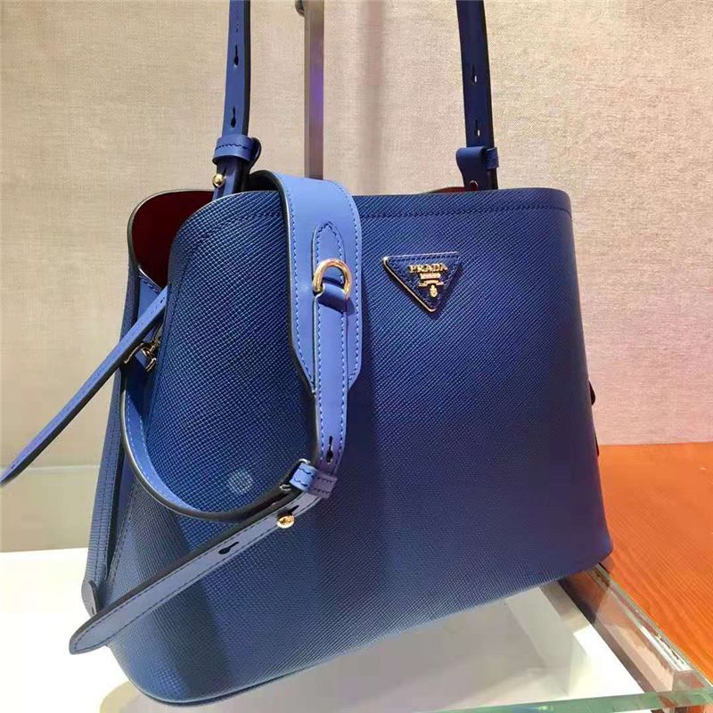 1BA251 Prada女包 Matinée 小號 牛皮 普拉達手提包 藍色